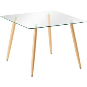 Oh! Mi Hogar ® - Mesa Eames Vidrio Cuadrada 80X80Cm
