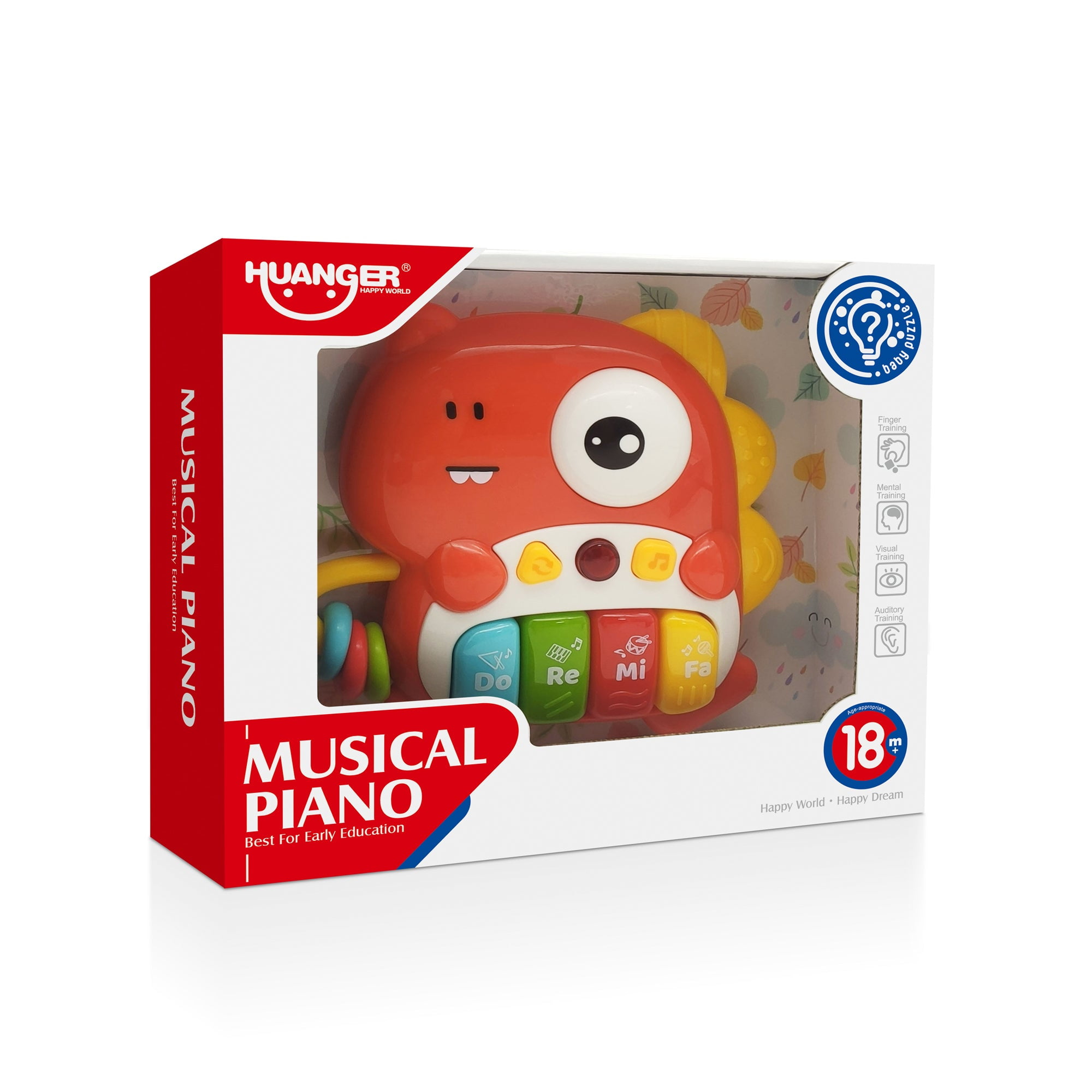 Piano Musical Dinosaurio Rojo - Huanger
