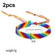 thumbnail image 2 of Pulsera de la amistad trenzada de arcoíris para hombre y mujer, 2 unidades, ajustable, para gays y lesbianas., 2 of 6
