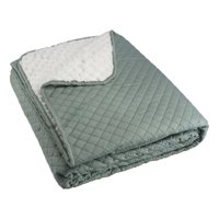 Quilt Andes Sherpa Liso Verde 2 Plazas