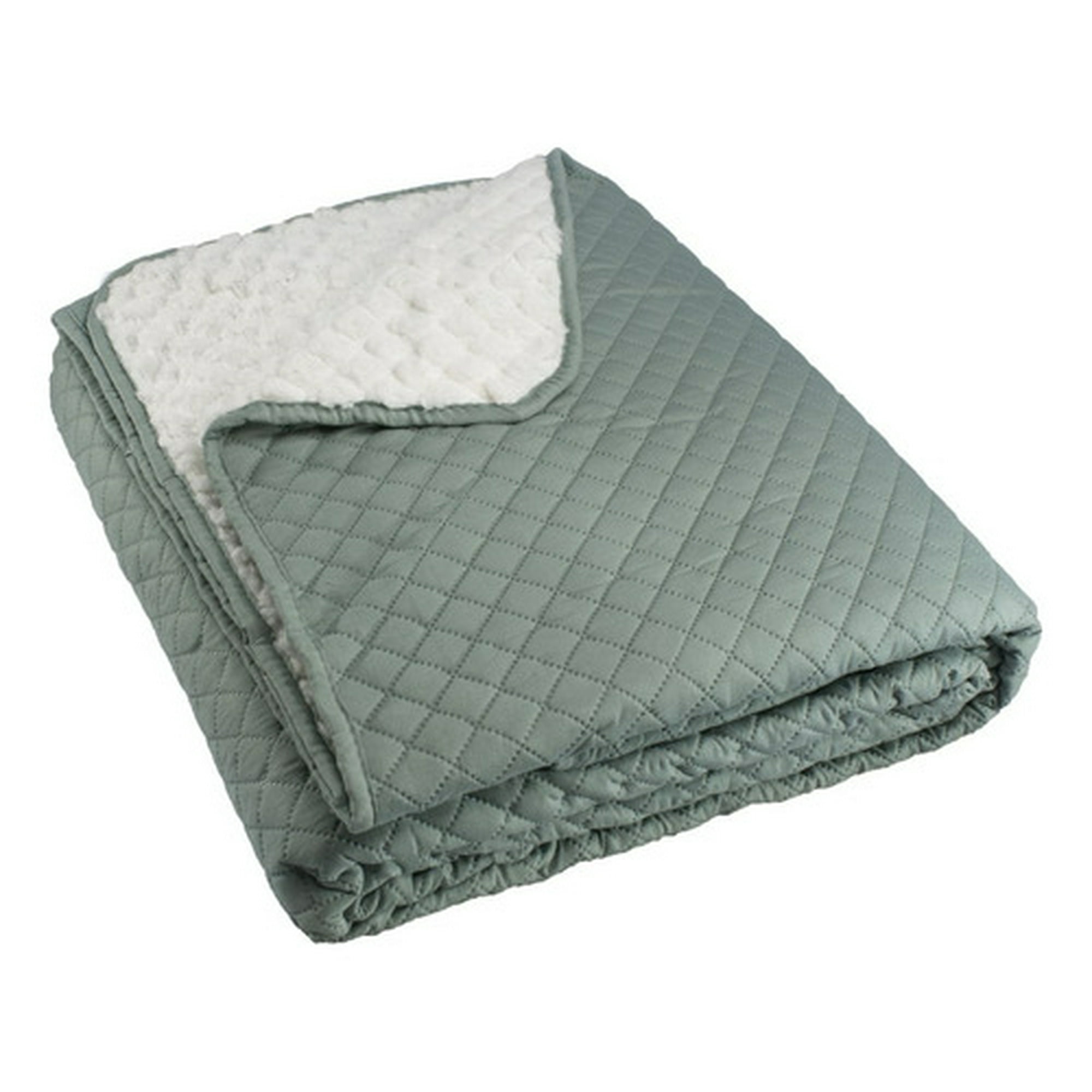 Quilt Andes Sherpa Liso Verde 2 Plazas