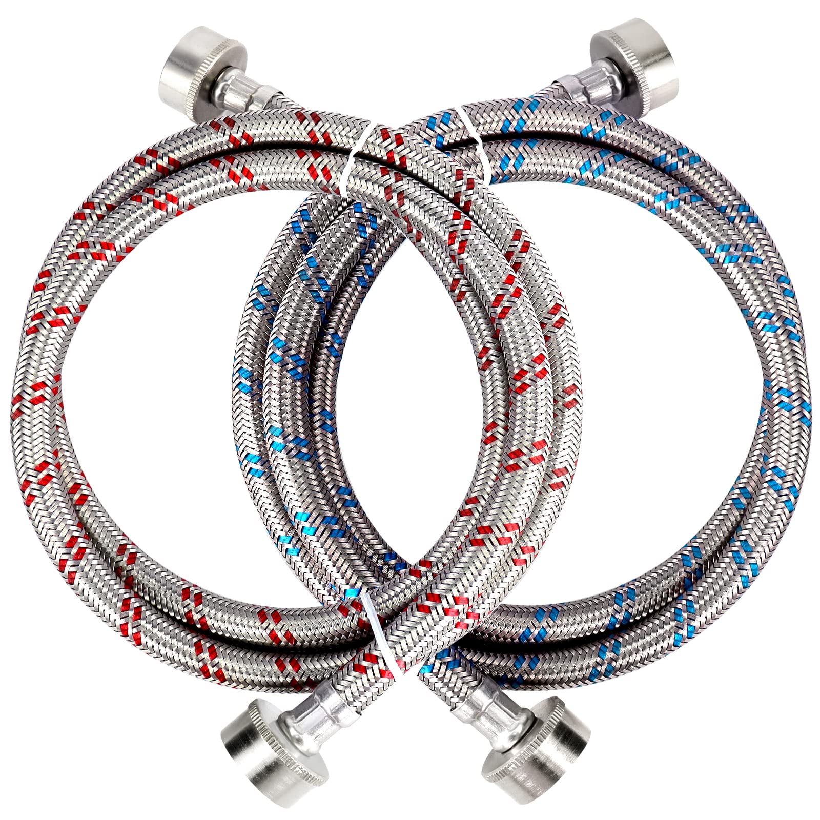 Tomoon - Mangueras Para Lavadora Techecook Premium De Acero Inoxidable De 4 Pies Y 2 Unidades