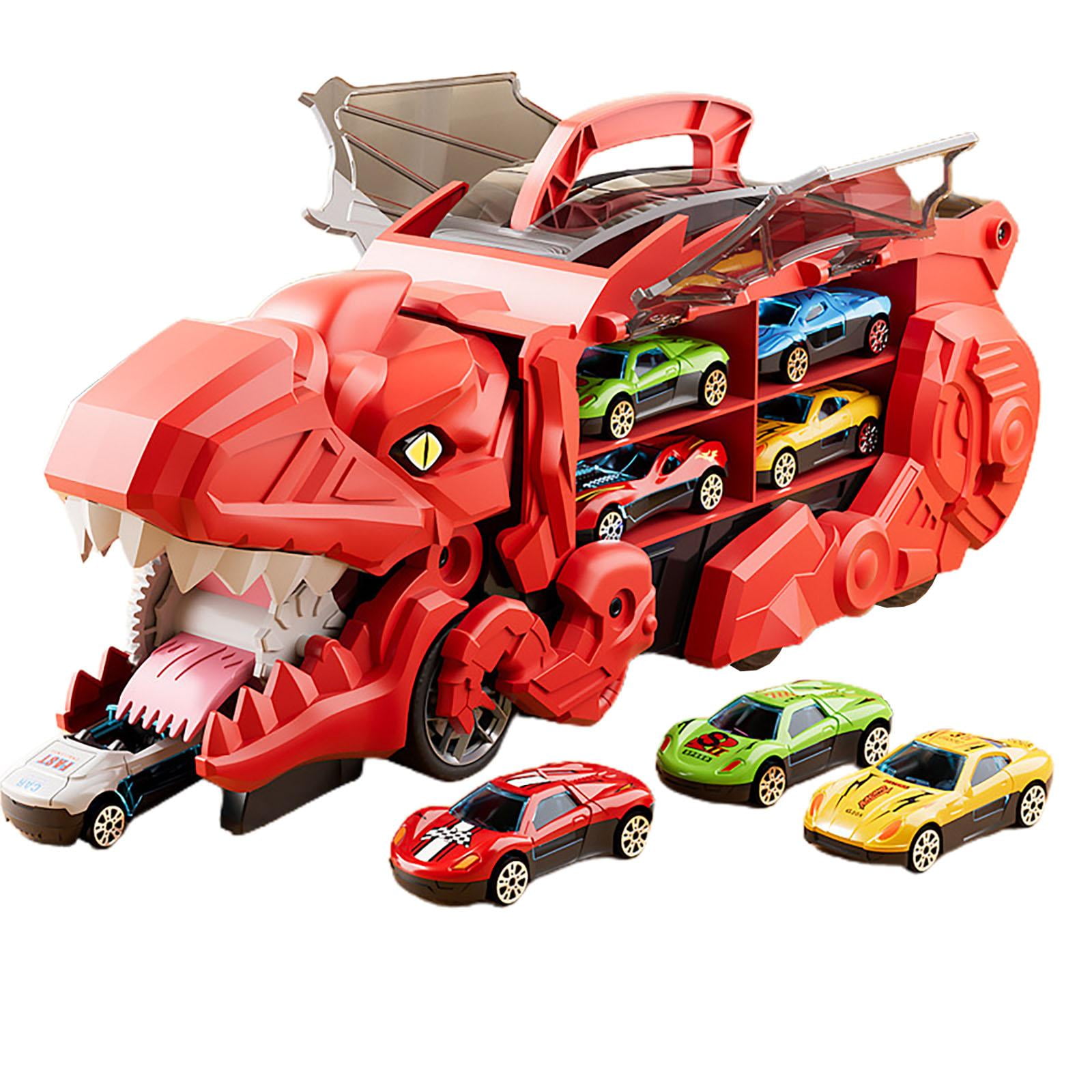 Bothyi - Camión Transportador De Dinosaurios Camión Para Tragar Dinosaurios Para Suministros Para Fiestas Infantiles Rojo