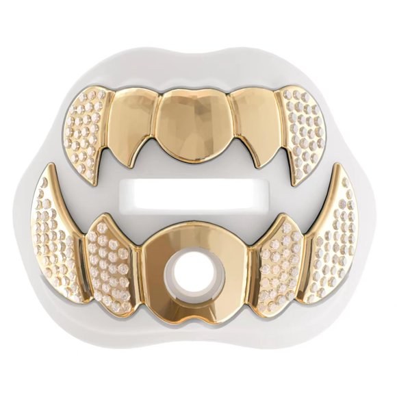 Protector bucal LeCool 3D Beast Chrome para adultos y jóvenes - Blanco