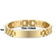 thumbnail image 2 of 1pc Titanium Steel Custom Name Engraving Bracelet Personalized Stainless Steel 316L 18K Gold Plated Punk Fashion Men's Bracelet Father's Day Gift, 2 of 5