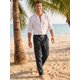 thumbnail image 2 of INSPIRE CHIC Pantalones Cargo de Lino para Hombre, Casuales, Transpirables, con Cintura de Cordón y Pierna Recta, Talla S, Negro, 2 of 5