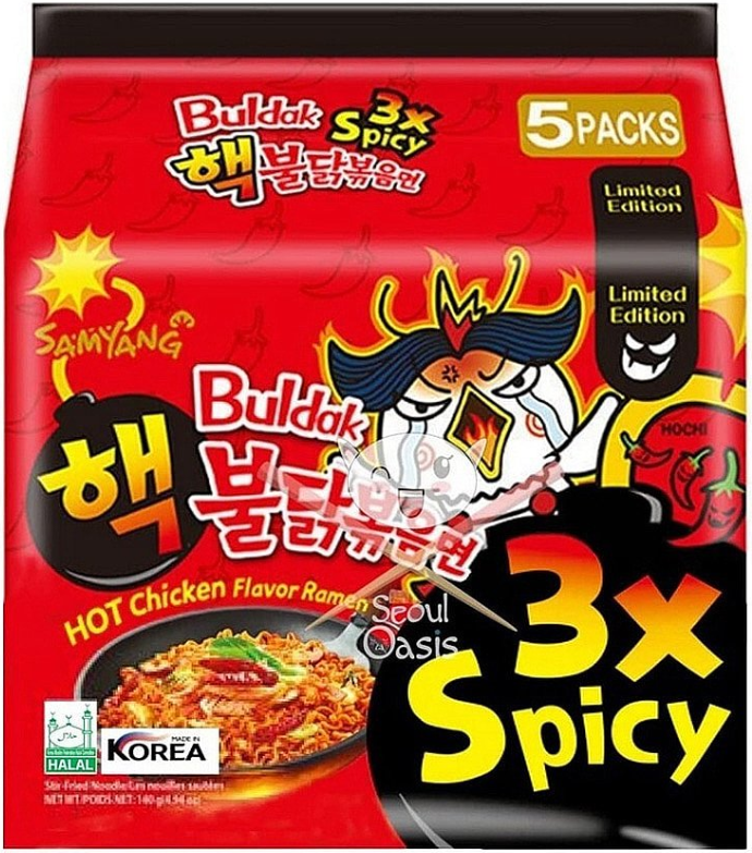 Buldak Ramen Picante X3 Samyang 140G*Pack 5 Bolsas