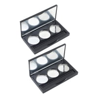 Magideal - Caja De De Ojos Vacía De 2X 3 Rejillas, Bandejas De De Aluminio Estuche De Contenedor De Maquillaje, Estuche De Cosméticos Diy