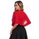 thumbnail image 5 of Capa corta TONGFANTFL de chiffon rojo para mujer, 5 of 5