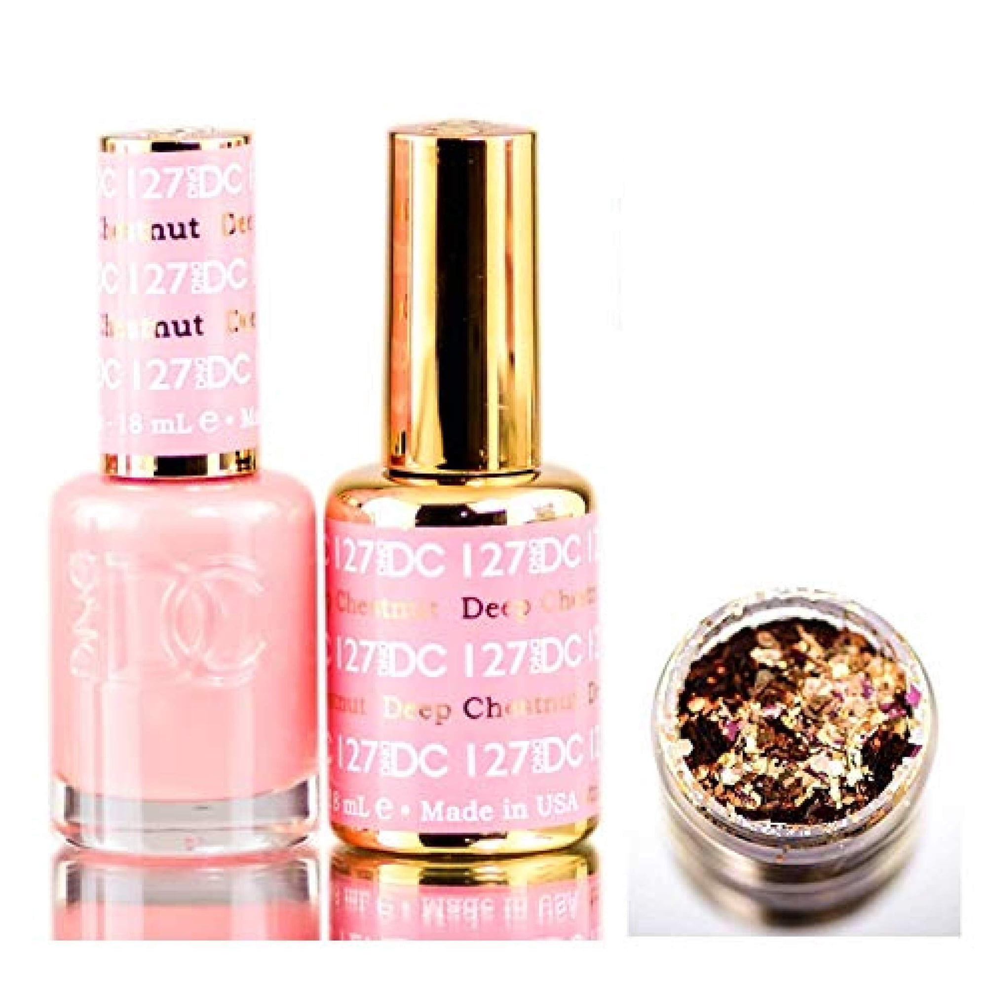 Set De Esmaltes De Uñas Daisy Dnd Dc Pinks En Gel Con Purpurina