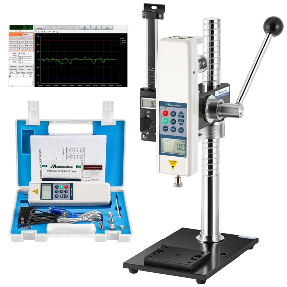 Mxmoonfree Medidor Digital de Fuerza de Empuje y Tracción 500N/112lbf con Soporte de Palanca