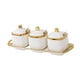 thumbnail image 3 of Tarros De Especias De Cerámica Elegante Organizador De Cocina Con Bandeja De Almacenamiento Para El Hogar Dorado, 3 of 5
