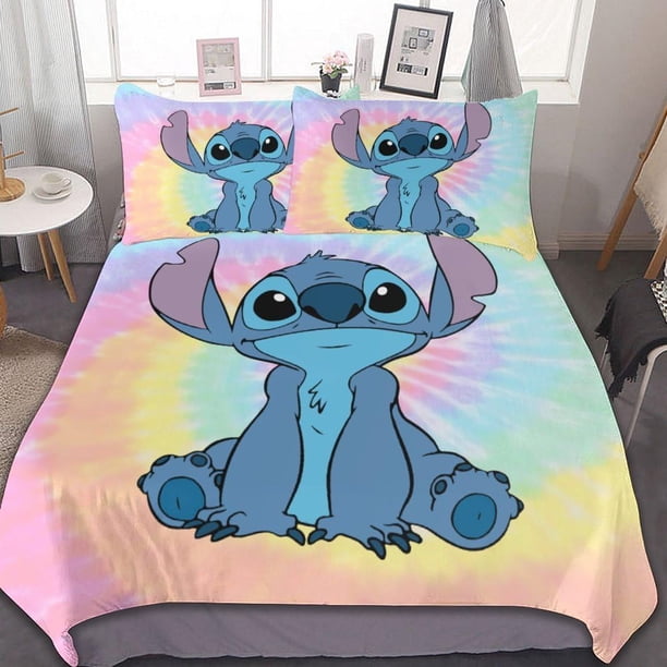Stitch Bedding Duvet Cover Anime Bedding Sets 3D Printed Lightweight 3 Pieces Comforter Cover Sets