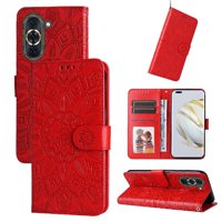 Funda Tipo Cartera Foxdock Para Huawei Nova 10 , Diseño Girasol En Relieve, Cuero Pu, Cierre Magnético, Soporte Y Tarjetero