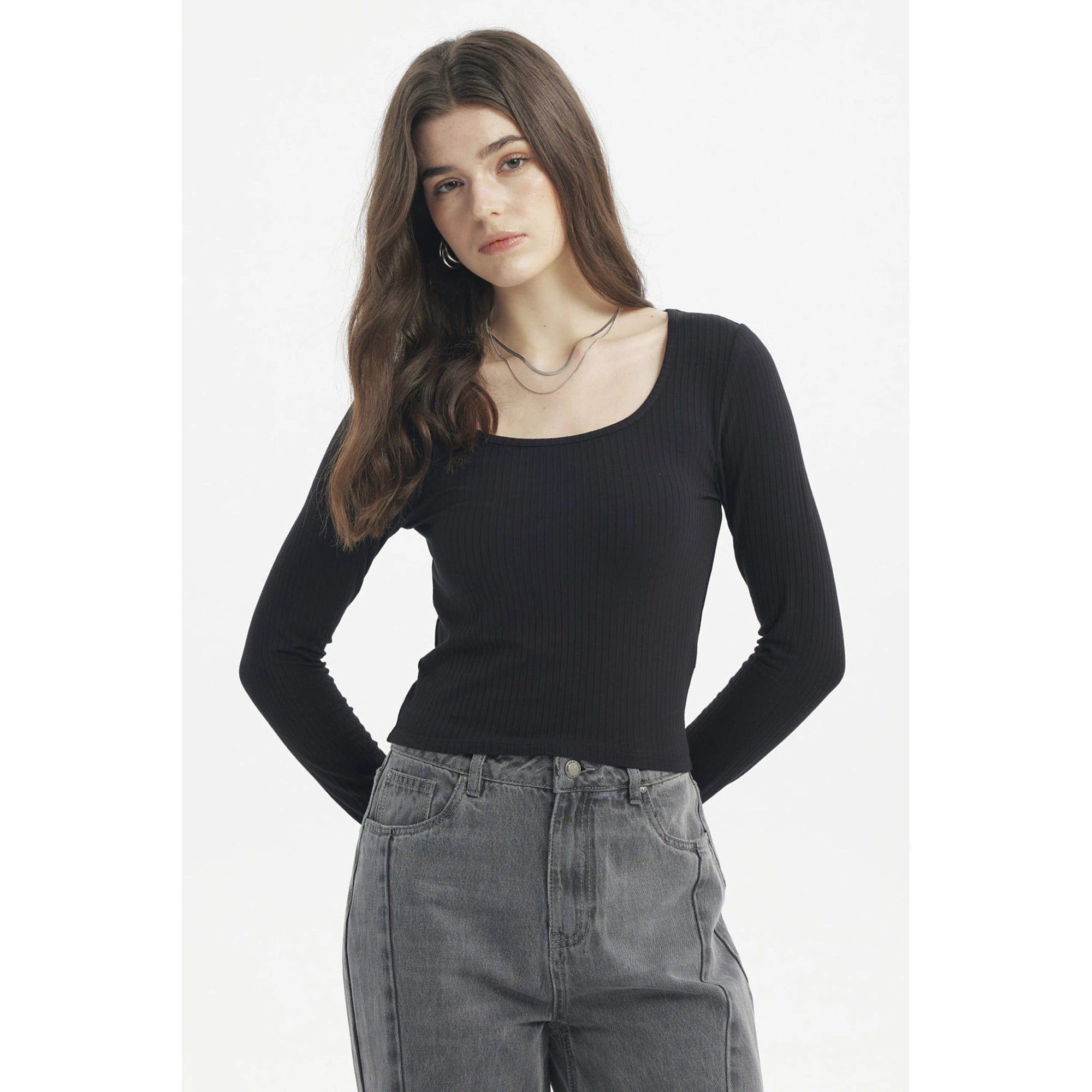 Fashionspark - Polera Mujer Cuello Redondo Negro