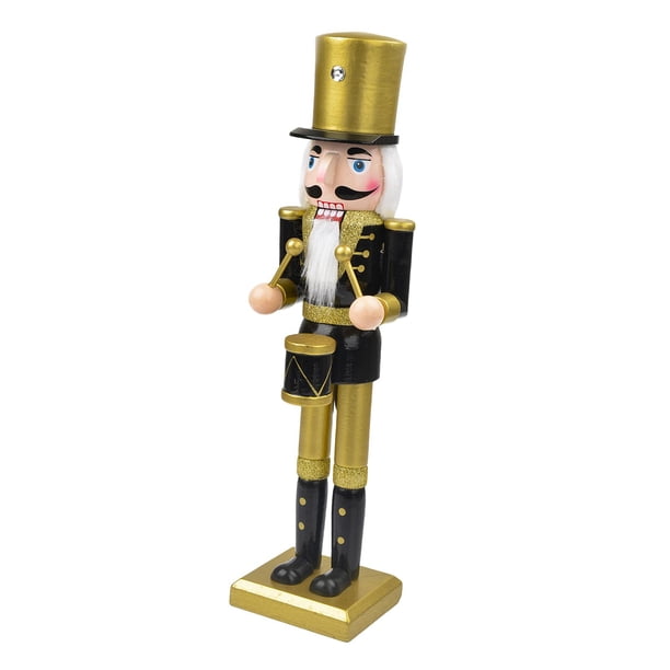 Soldado Cascanueces de Navidad, Muñeca Pintada a Mano, Figura de Rey Soldado Cascanueces de Madera para Exhibición, Decoraciones Navideñas para Fiesta 38cm Estilo C