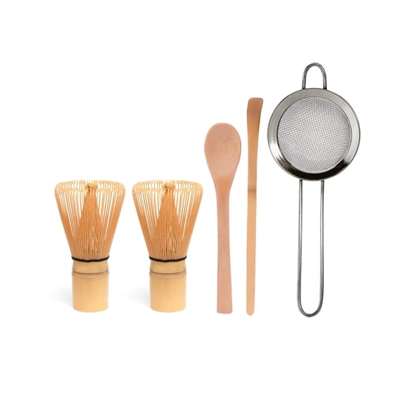 Set de batidor de matcha de bambú JUL WIND, paquete de 2 con tamiz