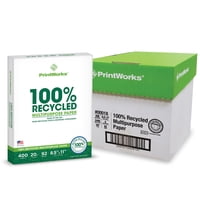 Papel De Impresora Printworks 100% Reciclado, 8,5 X 11, 20 Libras, 2400 Hojas