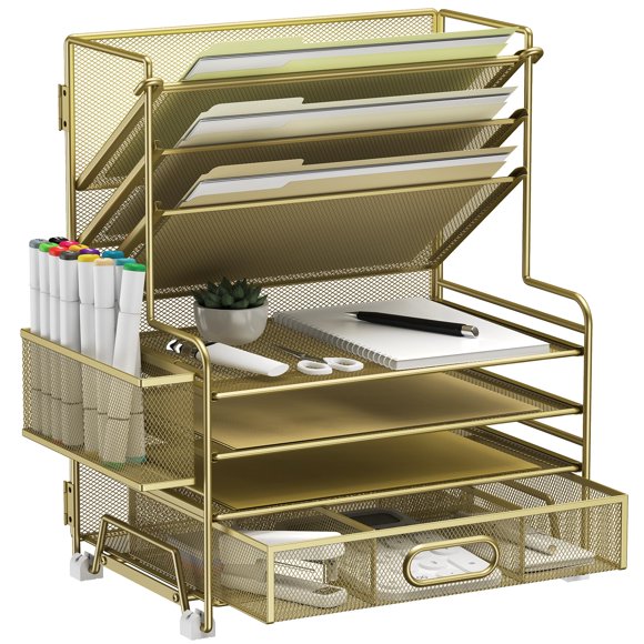 Caddy MINDEPOT de 4 Niveles + Portafolios + Cajón Dorado