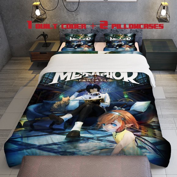 3pcs Metaphor Fantasy ReFantazio Themed Bedding Set Duvet Cover and Pillowcases
