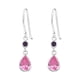 thumbnail image 1 of Aros Colgante Plata 925 De Circulo Y Lagrimas Con Circonita Cubica Y Cristal Rosado, 1 of 2