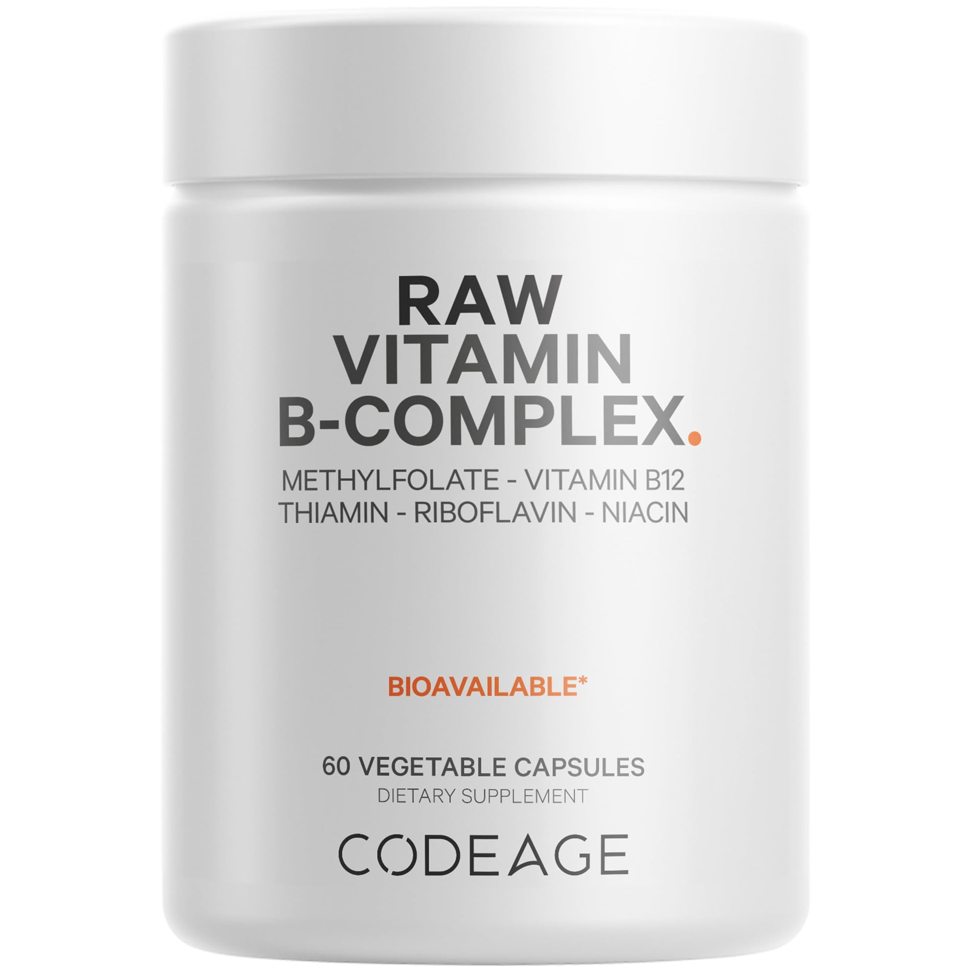 Suplemento de complejo de vitamina B sin procesar Codeage, 60