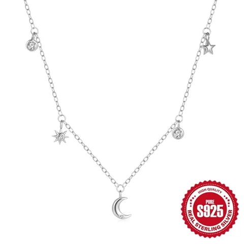 Collar Heshpaws Stars And Moon Plata Sterling