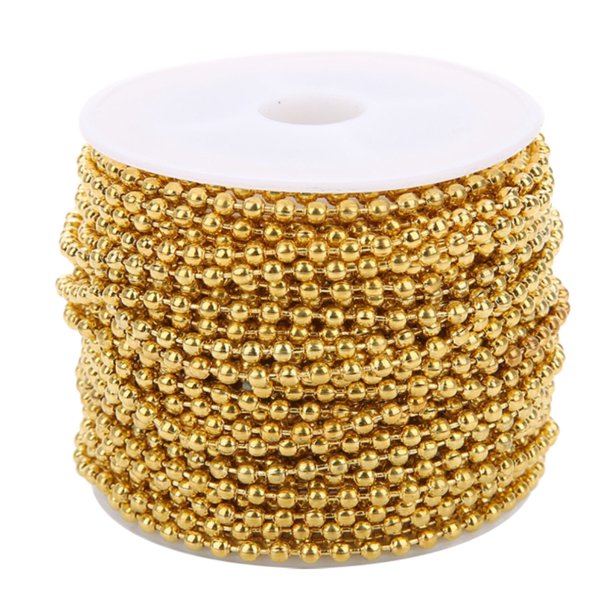 Cadenas de bolas de metal de 1,5 mm, cadena de bolas para collar, cadena de bolas de 10 yardas, cadena de bolas a granel, placa de identificación, manualidades DIY