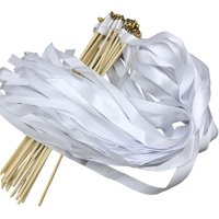 Magideal - 20 Varitas De Cinta Para Bodas, Serpentinas Con Cascabeles Dorados, Decoraciones De Palitos De Cinta Para Fiestas Navideñas, Recuerdos De Celebración Sin Encaje