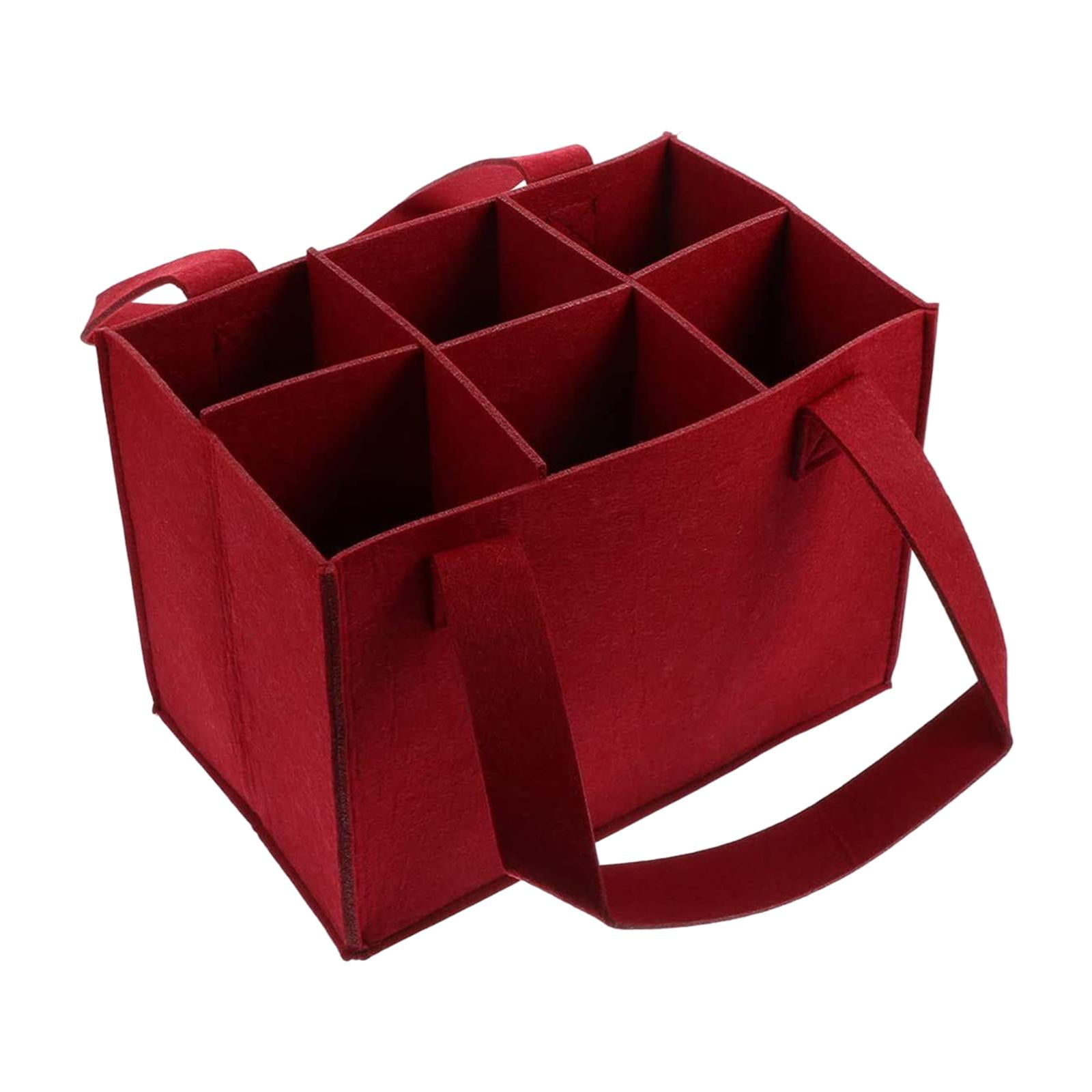 Magideal - Bolsa De Almacenamiento Navideña De , Bolso Organizador Con Asa, Cesta De Vino, Portador De Vino Reutilizable Para Botellas De Champán, , Rojo