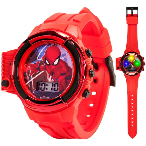 Reloj Accutime Marvel Spider-Man para niños con linterna LCD