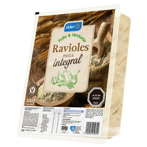 Pasta Fresca Ravioles Integrales Pollo Verduras, 500 g