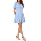 thumbnail image 4 of INSPIRE CHIC Vestido Mini de Cuadros Vichy con Volantes y Cuello Peter Pan de los Años 60 para Mujer, Regreso a Clases, S Azul Claro, 4 of 6