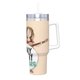 thumbnail image 2 of Teeny y Tiny Vaso aislado de acero inoxidable con asa, diseño temático, regalo para familia, amigos y fans; incluye pajita y encaja en el portavasos estándar, 40 oz, 2 of 6