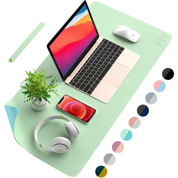 Protector de escritorio de piel sintética de doble cara, alfombrilla grande para ratón, tapete de escritura, impermeable, organizador para escritorio, decoración de mesa para oficina, hogar y juegos (