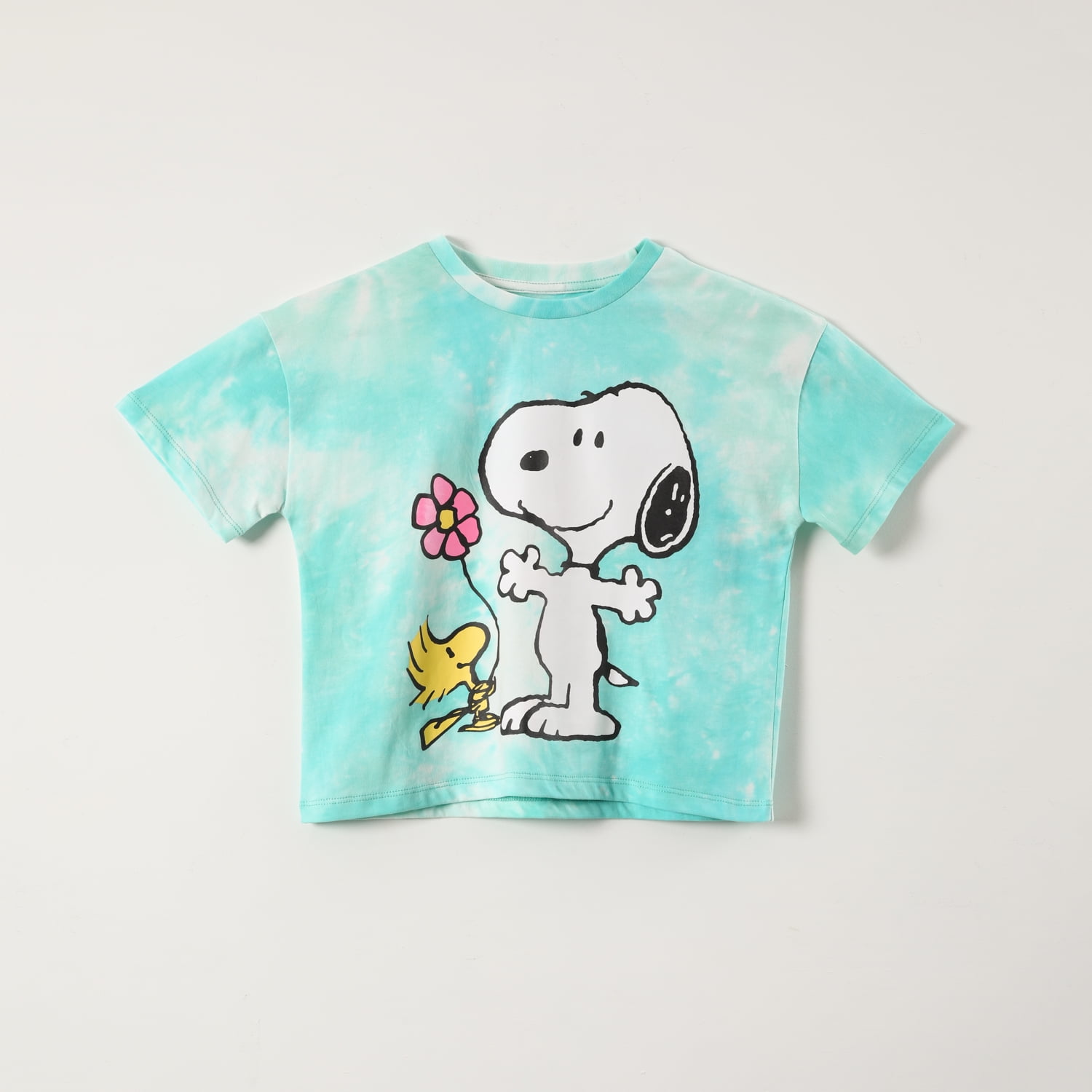 Polera Manga Corta Niña Woodst Turquesa Snoopy