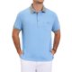 thumbnail image 1 of INSPIRE CHIC Camisas de Polo de Golf de Verano para Hombre con Cuello en Contraste y Bolsillo de Manga Corta XL Azul, 1 of 6