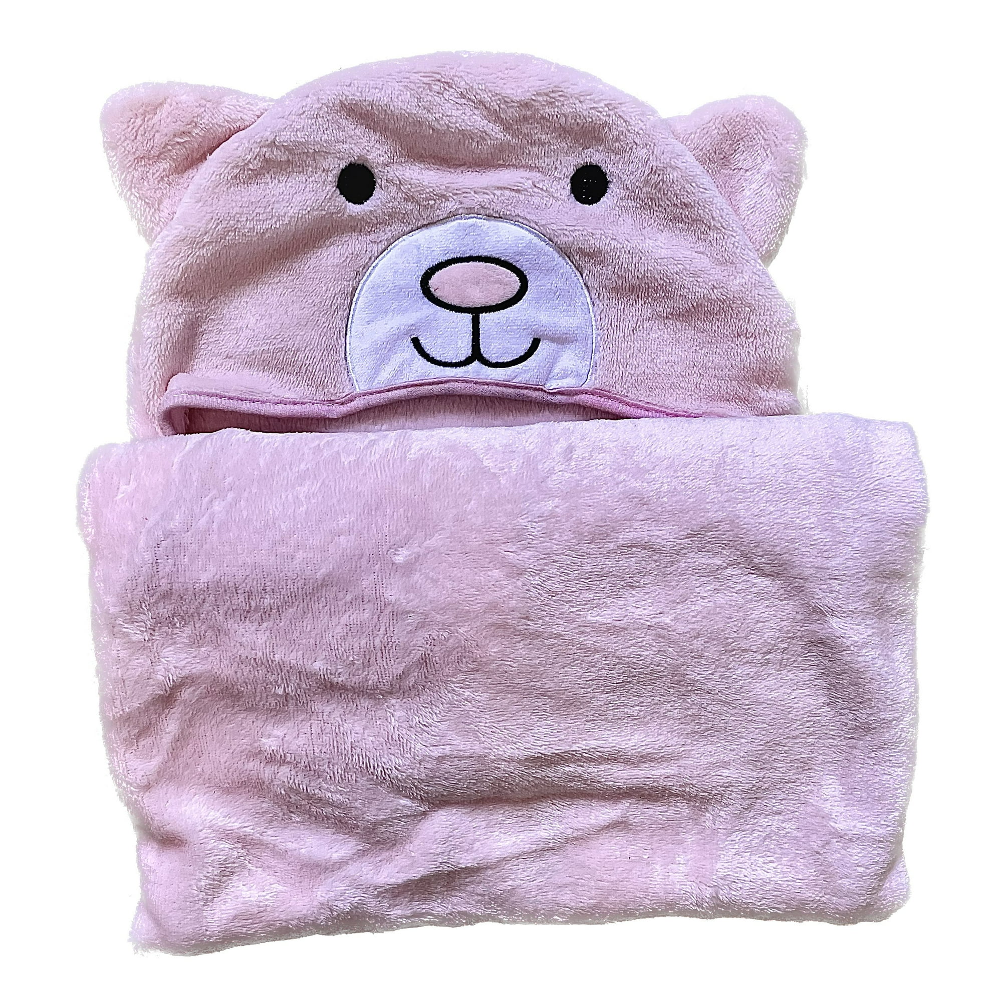 Pellitos - Mantita Rosa Con Capucha Oso