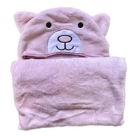 Pellitos - Mantita Rosa Con Capucha Oso