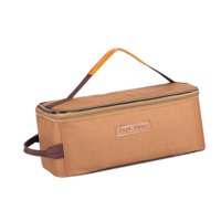 Magideal - Bolsa De Almacenamiento Para Utensilios De Cocina De Camping, Resistente Al Desgaste, Para Cubiertos, Organizador De Vajilla Para Jardín, Viajes Y Bar Marrón