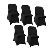 Bothyi - 5 Fundas Protectoras De Licra Para Sillas Plegables, Para Eventos Especiales, Bodas, Color Negro