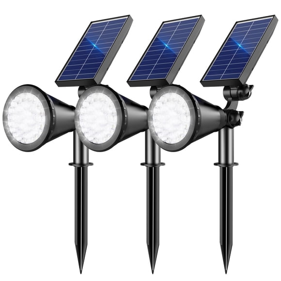 Luces solares APOMAO para exteriores, pack de 3, impermeables, luz blanca fría