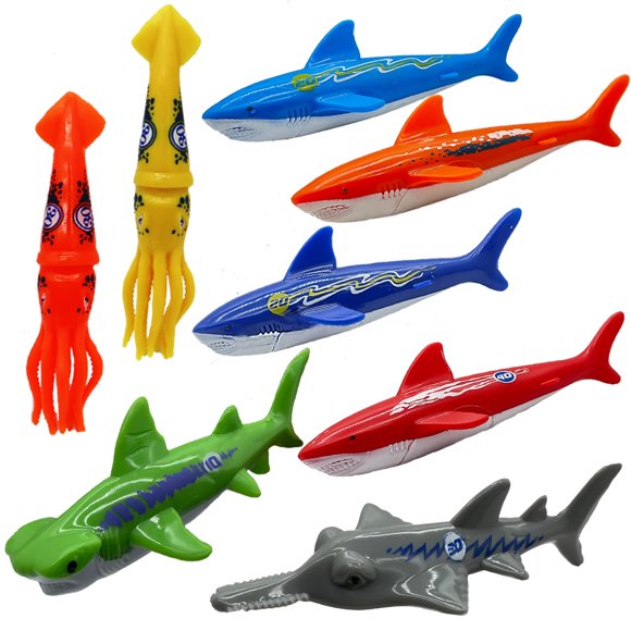 Set de juguetes de buceo en piscina Haktoys Underwater Torpedo para niños x8