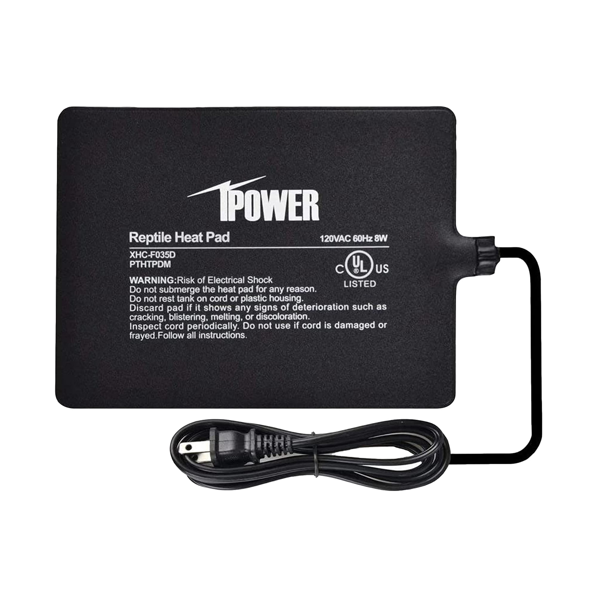 Terrario Heat Pad iPower para reptiles debajo del tanque, 6 x 8 pulgadas, 8 W