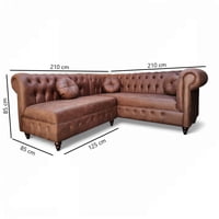 Rh Furniture - Sofá Seccional Capitone Premium Saint Raphael Color Café