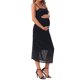 thumbnail image 4 of INSPIRE CHIC Vestido de Maternidad de Malla Fruncida sin Mangas con Tirantes Finos Ajustado a la Cadera de Longitud Media para Invitada de Boda Negro Floral L, 4 of 6