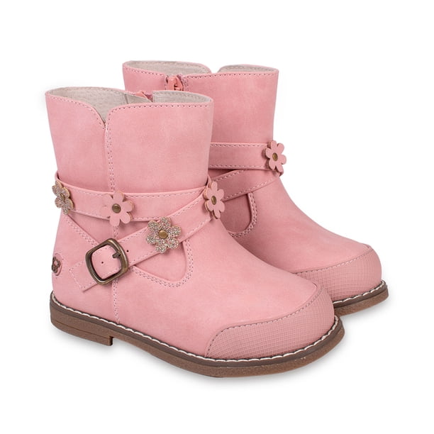 Bota Bebé Niña con Flores Rosado