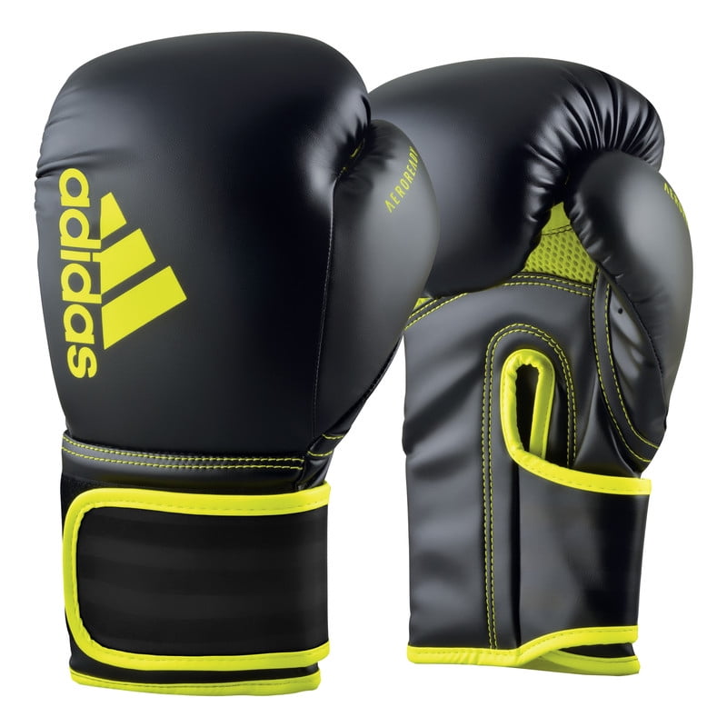 Adidas - Guante Boxeo Híbrido 80 Black/solar Yellow 12 Oz