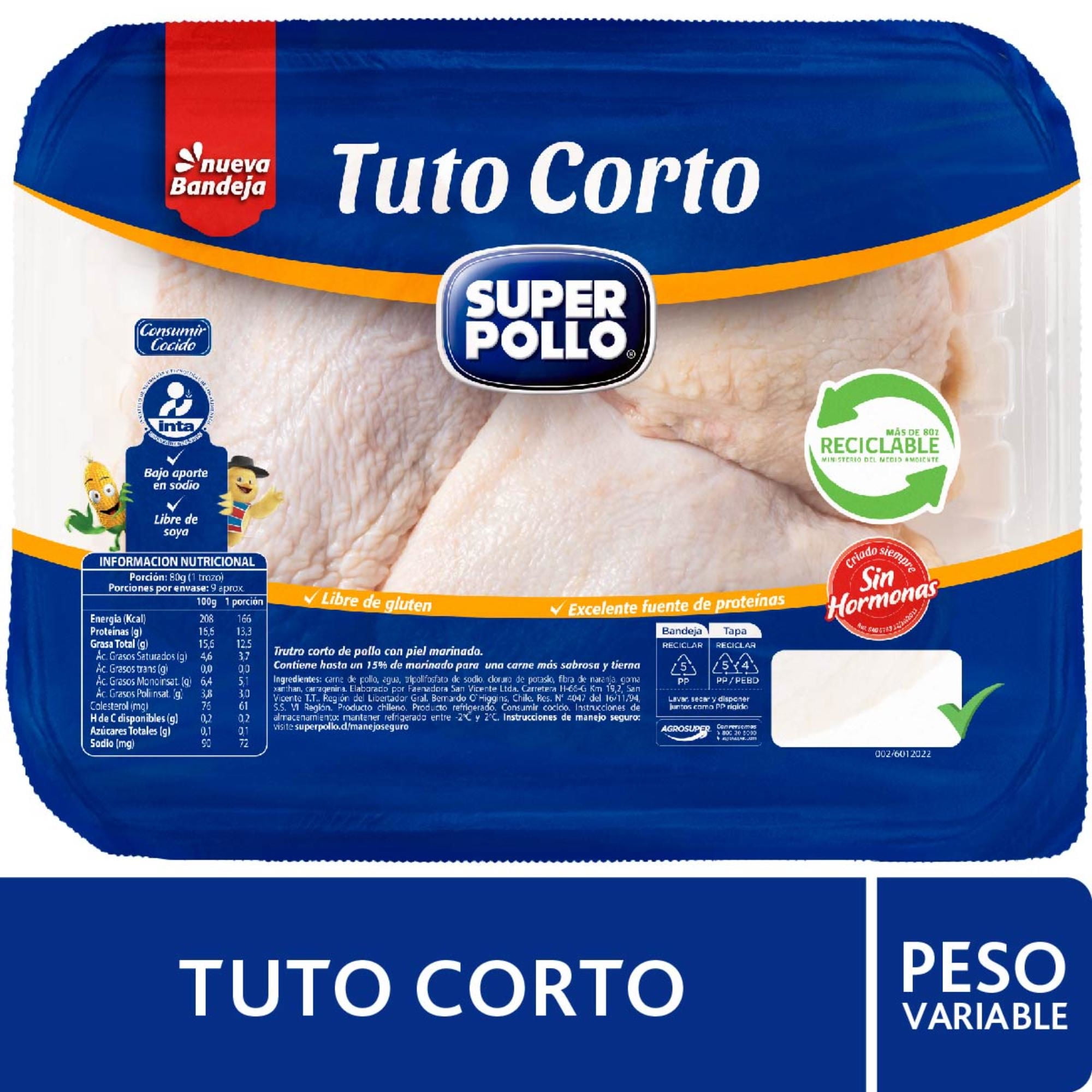 Pollo Trutro Corto Envasado 900 g Super Pollo