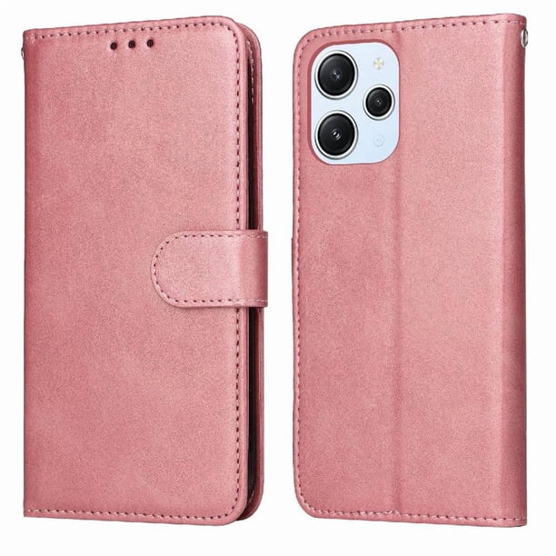 Funda Billetera para Xiaomi Redmi 12 5G con Porta Tarjetas y Soporte Ajustable Rosa